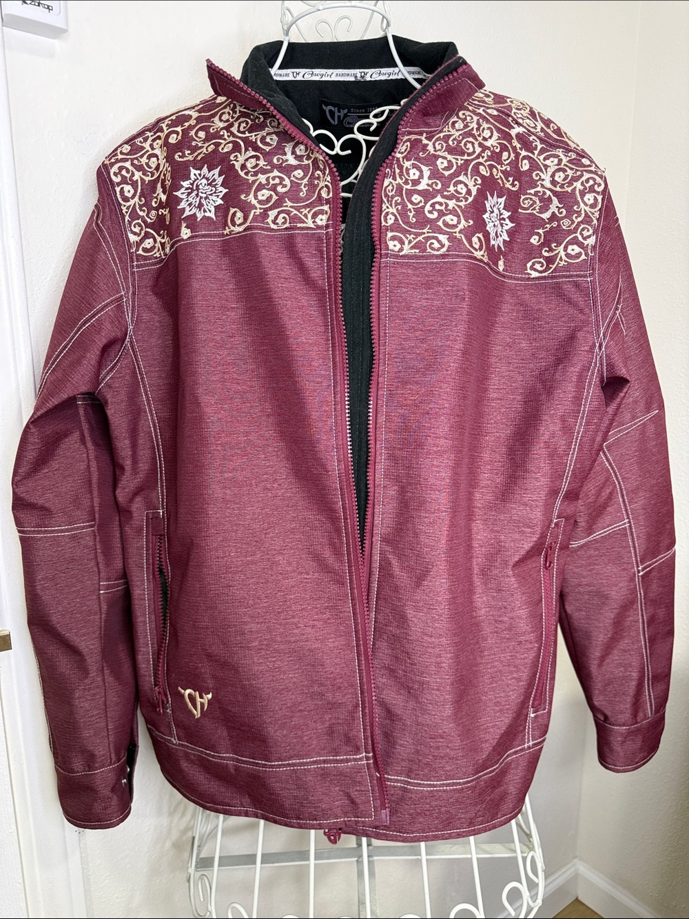 Cowgirl Burgundy Embroidered Jacket NWOT